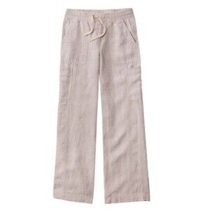 L.L. Bean Premium Linen Breezy Pull On Pant Utility Size 12 Beach Washable
